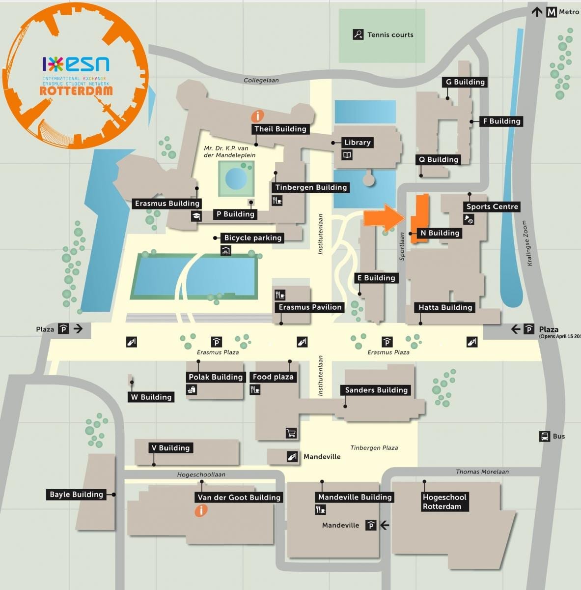 Karta över erasmus university Rotterdam 