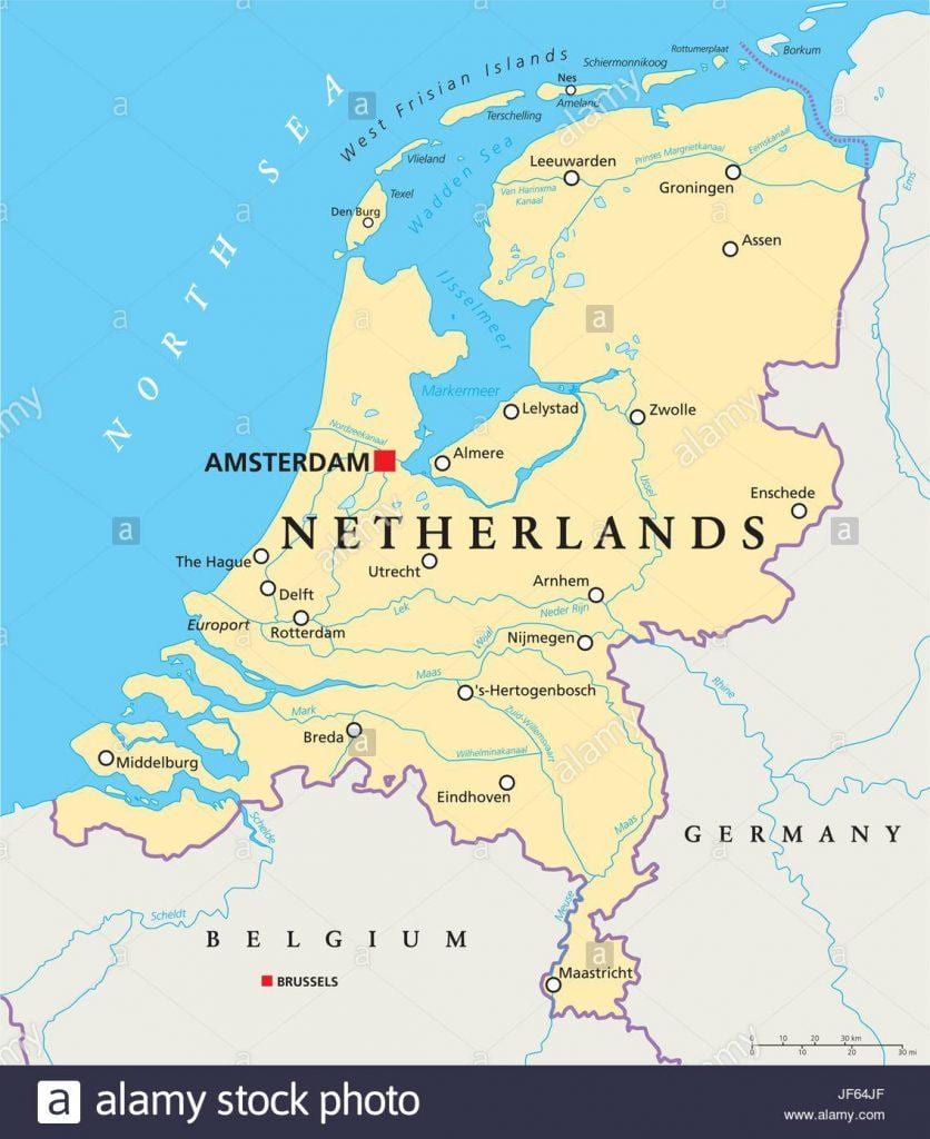 Karta över Rotterdam och amsterdam