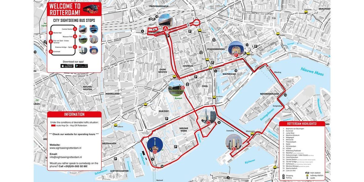 Karta över Rotterdam buss 