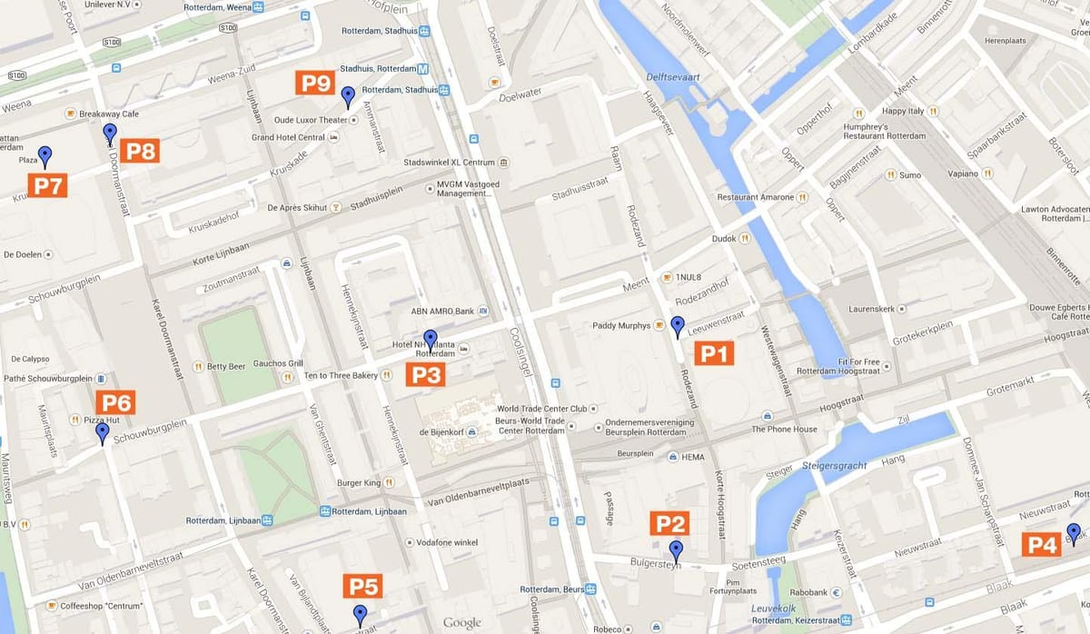 Karta över Rotterdam parkering zoner 