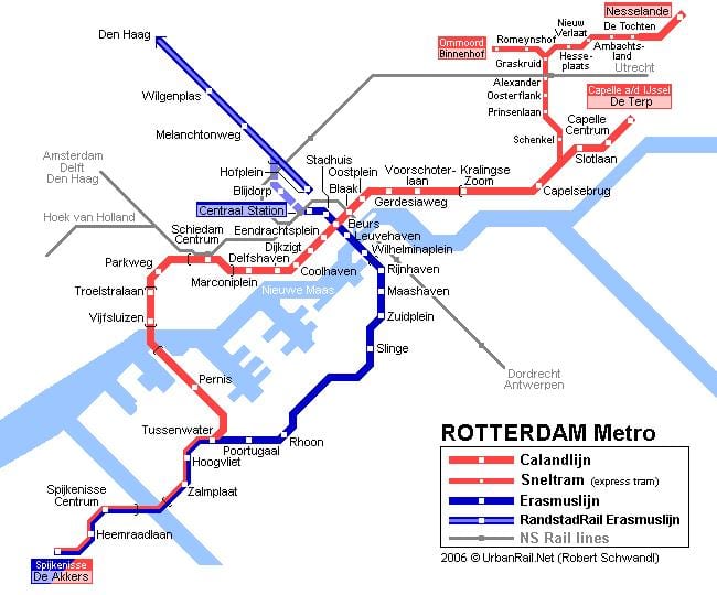 Rotterdam kollektivtrafik karta
