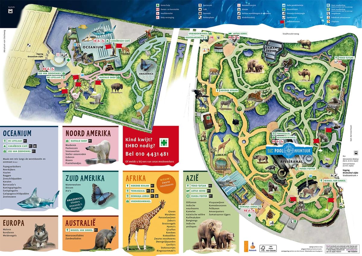 Karta över Rotterdam zoo 