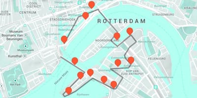 Karta över Rotterdam arkitektur 