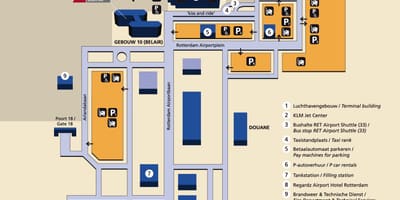 Karta över Rotterdams flygplats 